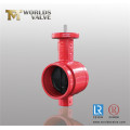 Red Colour Grooved Wafer Butterfly Valve