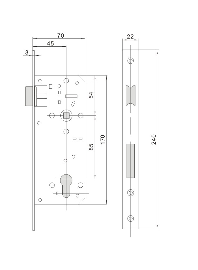 door lock body