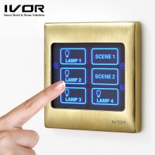 Interruptor de pared de la pantalla táctil de Ivor Smart Home Switch con control maestro / control remoto