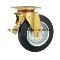 6 Inch Galvanized Bin Rubber Caster Wheel with Brake