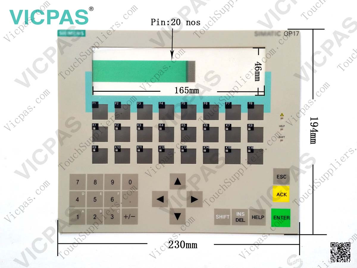 6AV3617-1JC00-0AX1 keypad membrane keyboard