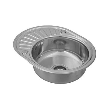 Kitchen Sink With Drainer Single Bowl Inset Round