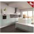 Modern High Glossy Lacquer Flat Pack Design de gabinete de cozinha de madeira com pedras de bancada