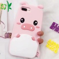 Funda de silicona blanda de silicona rosa de Hot Pink Pig