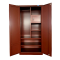 Bedroom Red Wood Grain 2 Door Steel Wardrobe