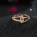 Simple Stainless Steel Rose Gold Ring Band Wholesale