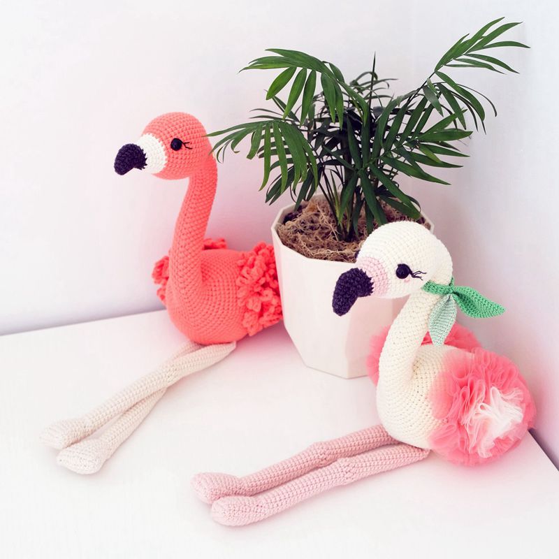 10 5 Crochet Flamingo