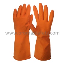 50g Flock gefüttert Orange Haushalt Latex Handschuh