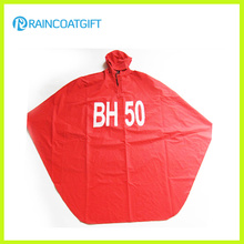 Adulto Poliéster Rojo PVC con capucha Poncho de lluvia Rpy-062