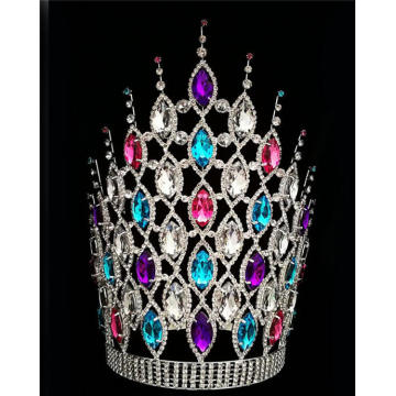 12" Colored Chunky Rhinestone Crowns For Party