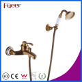 Fyeer Antique Brass Wall Mounted Bath Shower Mixer Faucet