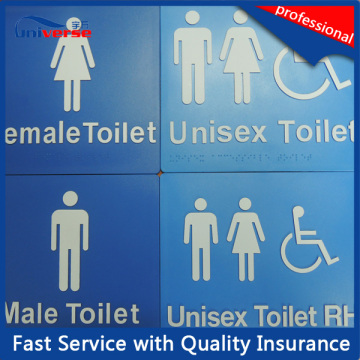 Masculino / Feminino / Unisex Toilet Sign com Braille para público