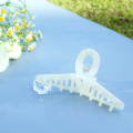 large Jaw Pearlized White Acrylic Hair claw clips