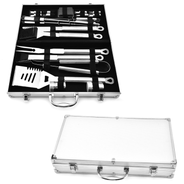 21PCS Stainless Steel BBQ Set With Aluminum Case