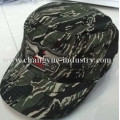 Camouflage cotton embroidery military cap with flat top