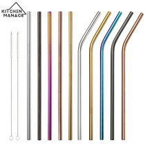 Curved and Straight Alumina Straw with Cleaning Brush