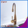 Fyeer Brass Body High Arc Antique Brass Kitchen Sink Faucet