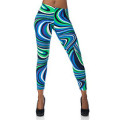 Sublimated Capri Pantalones, Capri Colorido Legging, Multicolor Flip (CRP-005)