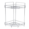 Stainless steel 2 layers storage metal wire rack  Wall Mounted Bathroom Kitchen Storage Shower Corner Shelf