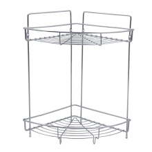 Stainless steel 2 layers storage metal wire rack  Wall Mounted Bathroom Kitchen Storage Shower Corner Shelf