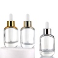 Glass dropper Bottle Gold Round shoulder