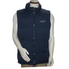 Unisex Stand Collar Zipper Polyester Solid Print Extérieur Vest Vest Jacket for Men