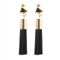 Handmade Womens Long Leather Tassel Earrings