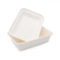 Biologisch abbaubares Geschirr Bagasse 700 ml Salatbox mit Deckel