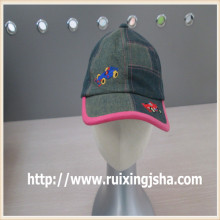 Vintage llano piedra lavada gorra azul Denim