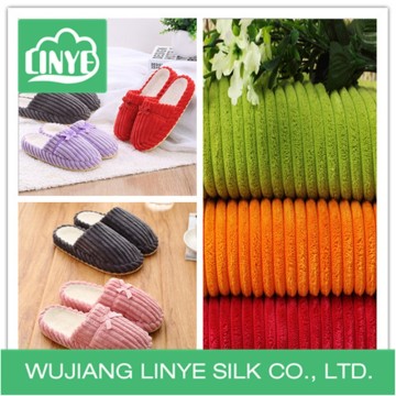 corduroy slipper fabric , 2.5w corduroy polyester fabric