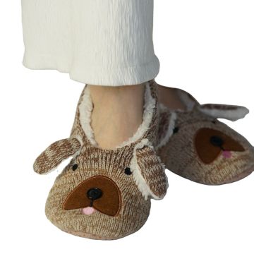 Ballerine animale en tricot pantoufles intérieures