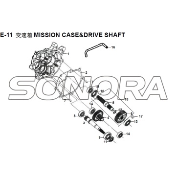 E-11 MISSION CASE&DRIVE SHAFT XS150T-8 CROX For SYM Spare Part Top Quality