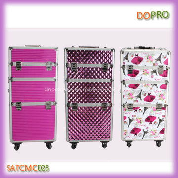 3 patrones disponibles Professional Travel Trolley Maquillaje caso (SATCMC025)