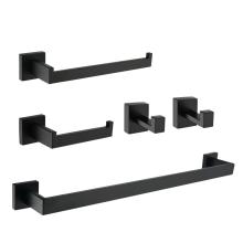 Matte Black Square SUS304 Hardware Set for Bathroom