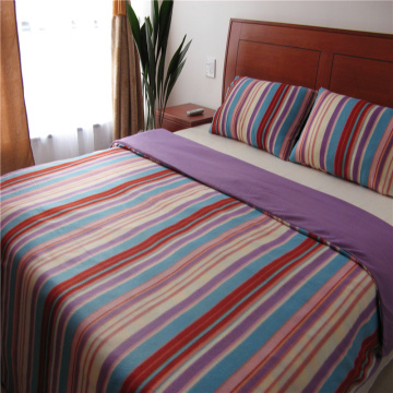 Stripe Printed Polar Fleece Bedding Set