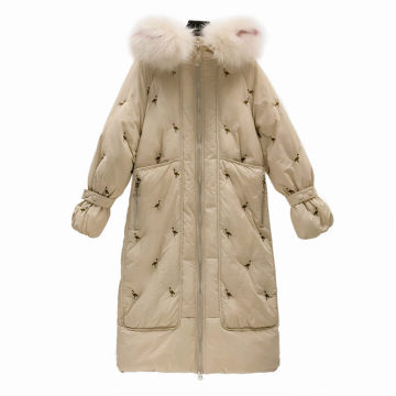 Veste en coton femme hiver broderie mode