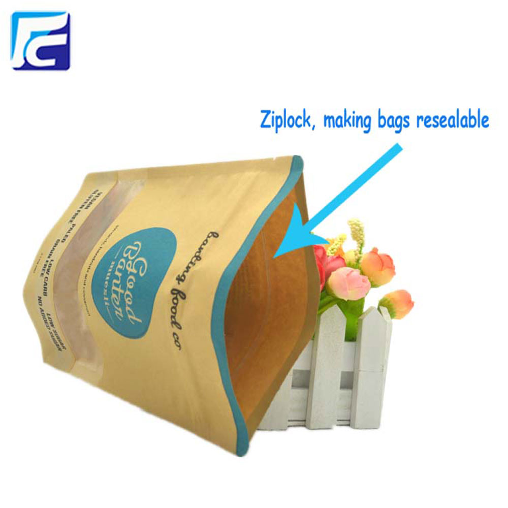 Kraft paper bag with clear window