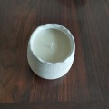 custom scent and logo soy candle in white ceramic jar