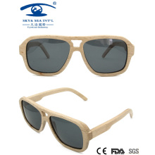 2016double Bridge Men Stylish en bois lunettes de soleil