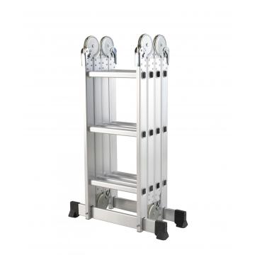 Adjustable multi-purpose aluminium folding step ladder with platform