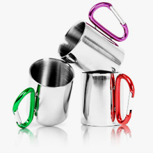 220ML Stainless Steel Coffee Mug With Carabiner Handle