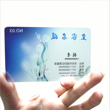 Cartão de identificação transparente à prova d&#39;água de plástico personalizado