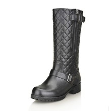 Bottes en cuir véritable avec fermeture à glissière