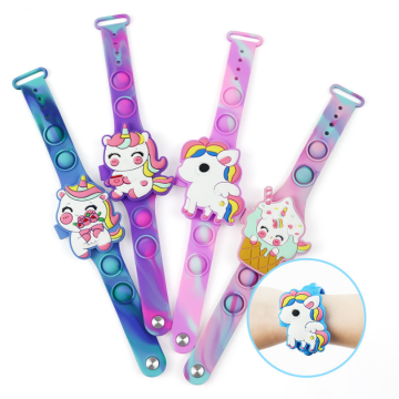 Push Bubble Unicorn Dial Silicon Kids LED Uhr