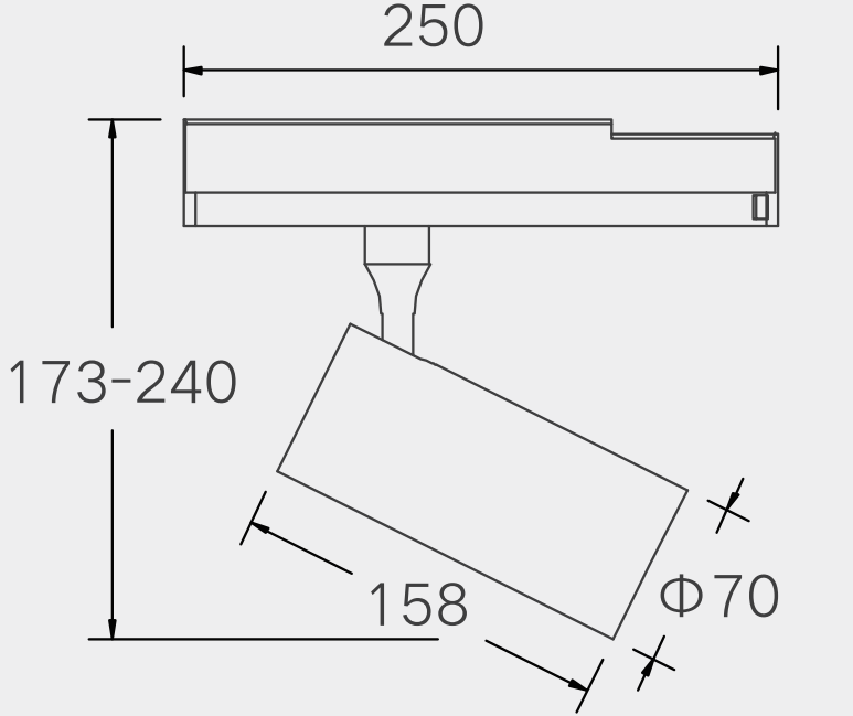 25W LED track light