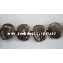 brown color flat square shape ceramic beads