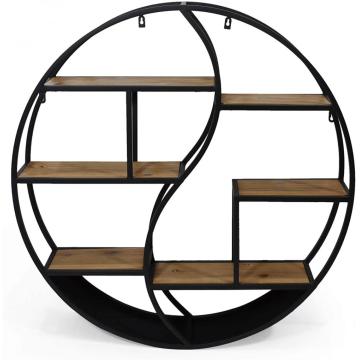 Home Industrial Hanging Circular Wall Shelf