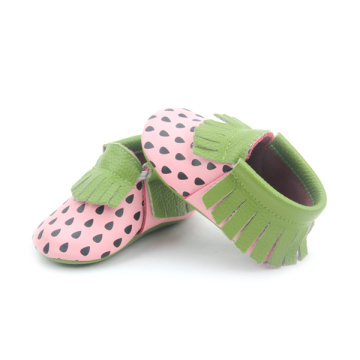 Ausgefallene Babyschuhe aus echtem Leder mit Muster Mokassins