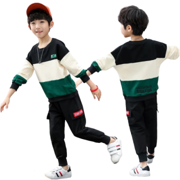 Boys Spring Multi-color Printed Long-sleeved Cotton Suit