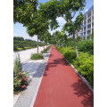 Red permeable concrete floor system